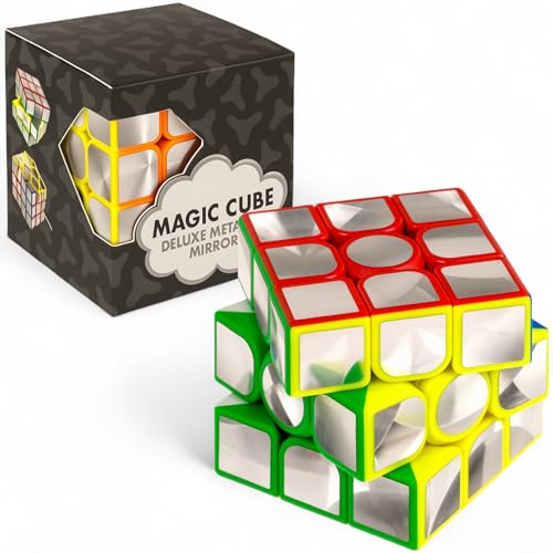 MIJOMA Magic Cube Deluxe – Spiegel-Würfel 3x3 mit metallisch verspiegelter Optik – Zauberwürfel für Erwachsene & Kinder – Logikspiel & Geduldstrainer MIJOMA Magic Cube Deluxe – Spiegel-Würfel 3x3 mit metallisch verspiegelter Optik – Zauberwürfel für Erwachsene & Kinder – Logikspiel & Geduldstrainer von MIJOMA