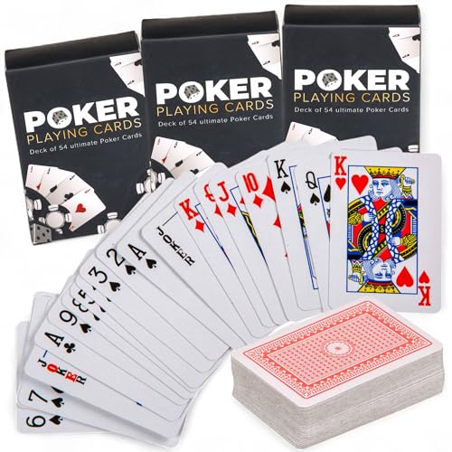 MIJOMA Mini-Pokerkarten 3er-Set – 54 Karten pro Deck, ca. 6 x 4 cm – Spielkarten für unterwegs, Reisen, Partys, Spieleabende – klassisches Pokerdesign MIJOMA Mini-Pokerkarten 3er-Set – 54 Karten pro Deck, ca. 6 x 4 cm – Spielkarten für unterwegs, Reisen, Partys, Spieleabende – klassisches Pokerdesign von MIJOMA