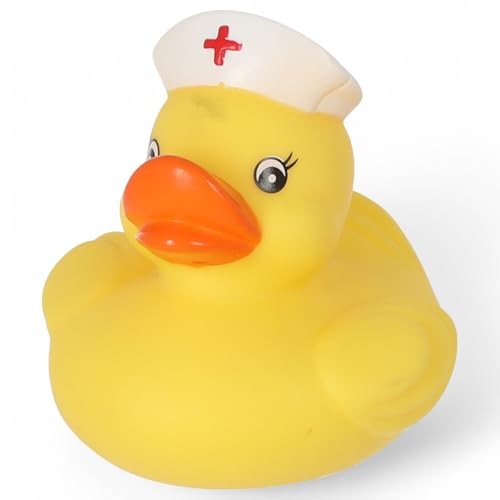 MIJOMA Quietsche-Ente Badeente | Niedliche Schwimmenten für Kinder & Erwachsene | Langlebige Badeenten zum Spielen, Sammeln & Dekorieren (Krankenschwester) von MIJOMA