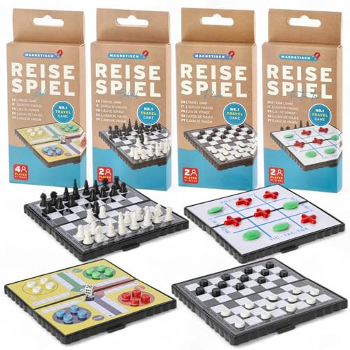 MIJOMA Reisespiel Set 4-in-1 – Magnetisch | Schach, Dame, Ludo, TicTacToe | Kompakt & faltbar | Für 2–4 Spieler | Reisespiele für Kinder & Erwachsene | Maße 13x13 cm MIJOMA Reisespiel Set 4-in-1 – Magnetisch | Schach, Dame, Ludo, TicTacToe | Kompakt & faltbar | Für 2–4 Spieler | Reisespiele für Kinder & Erwachsene | Maße 13x13 cm von MIJOMA