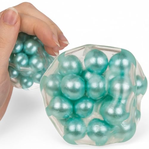 MIJOMA Sensorischer Kaka Quetsch- & Wandball – Antistressball mit Perlenfüllung, flexibel & entspannend, ideal für Stressabbau, sanft gleitend an Wänden (Blau) von MIJOMA