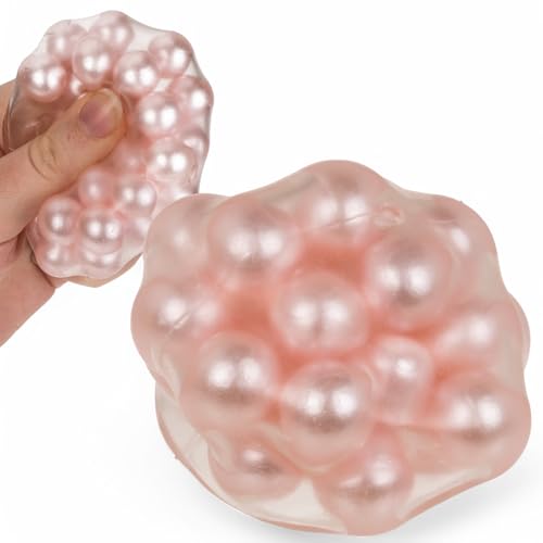 MIJOMA Sensorischer Kaka Quetsch- & Wandball – Antistressball mit Perlenfüllung, flexibel & entspannend, ideal für Stressabbau, sanft gleitend an Wänden (Rosa) von MIJOMA