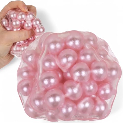 MIJOMA Sensorischer Kaka Quetsch- & Wandball – Antistressball mit Perlenfüllung, flexibel & entspannend, ideal für Stressabbau, sanft gleitend an Wänden (Rosa XL) von MIJOMA