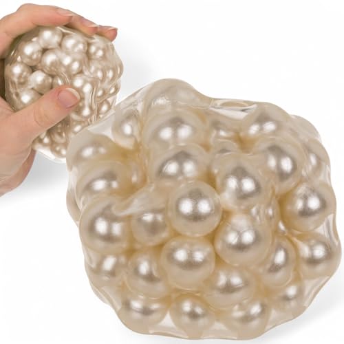 MIJOMA Sensorischer Kaka Quetsch- & Wandball – Antistressball mit Perlenfüllung, flexibel & entspannend, ideal für Stressabbau, sanft gleitend an Wänden (Weiß XL) von MIJOMA