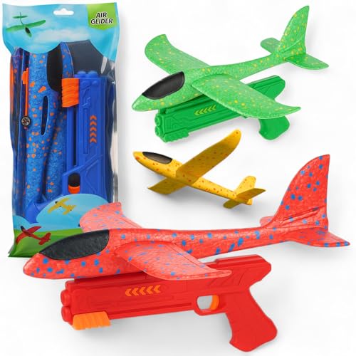 MIJOMA Sky Flyer Schaumflugzeug mit Launcher – Robustes PP-Foam Plane mit Abschuss-Pistole, Outdoor Spielzeug für Kinder, zerlegbar & leicht, Air Glider Set, Farbe per Zufall MIJOMA Sky Flyer Schaumflugzeug mit Launcher – Robustes PP-Foam Plane mit Abschuss-Pistole, Outdoor Spielzeug für Kinder, zerlegbar & leicht, Air Glider Set, Farbe per Zufall von MIJOMA