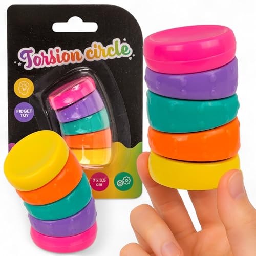 MIJOMA Torsion Circle Fidget Toy – Geschicklichkeitsspielzeug aus Kunststoff, buntes Drehspiel für Kinder & Erwachsene, Stressabbau & Konzentrationstraining, 7 x 3,5 cm MIJOMA Torsion Circle Fidget Toy – Geschicklichkeitsspielzeug aus Kunststoff, buntes Drehspiel für Kinder & Erwachsene, Stressabbau & Konzentrationstraining, 7 x 3,5 cm von MIJOMA