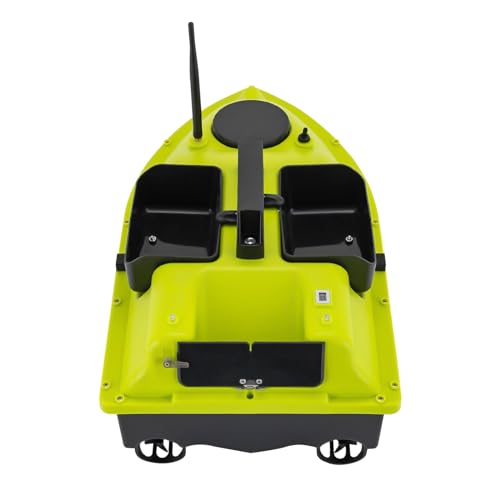 MIKIYUEER RC Futterboot für Angeln - 2 * 5200mAh Köderboot mit LED Display, Dual Motoren, Fernsteuerung - Perfekt für Brandungsangeln - Grün von MIKIYUEER