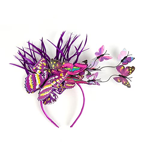 MILAX Fascinator Damen Women's Elegant Summer Fascinator Bridal Hat Wedding Church Party Hair Clip Flower Fascinator Feather Brooch Corsage Hair Clip Cocktail Tee Party Headwear von MILAX