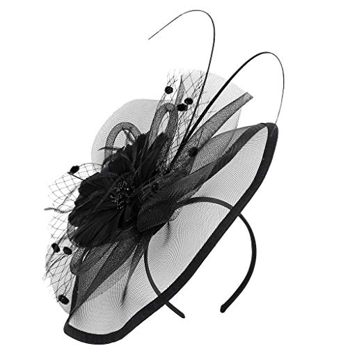 MILAX Kopfschmuck Fascinator Women's Vintage Accessories Wedding Church Party Hair Clip Fascinators Pillbox Hat 50er Jahre Fascinator Hut Für Frauen von MILAX