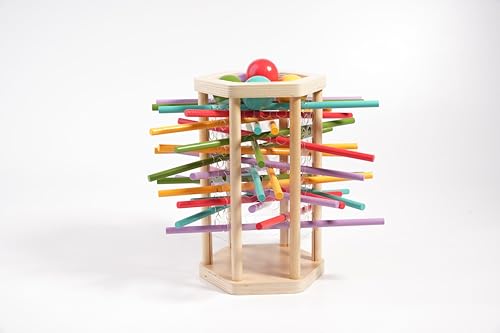 MILFECH Montessori Spiel Brettspiel aus Holz, Pädagogisches Brettspiel mit bunten Stäben, Würfeln & Karten, Feinmotorik Spiel & Zählspielzeug Familienspiel Reisespiel für Kinder von MILFECH