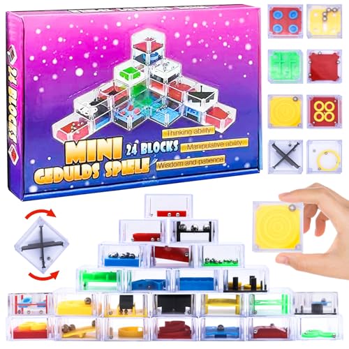 MILIAFLICK 24 Stück Geduldsspiele Mini Denkspiel Geduldsspiele Kinder Puzzle Adventskalender Geschicklichkeitsspiel Knobelspiel Lernspielzeug Geduldspiele Geschicklichkeitsspiele Erwachsene von MILIAFLICK