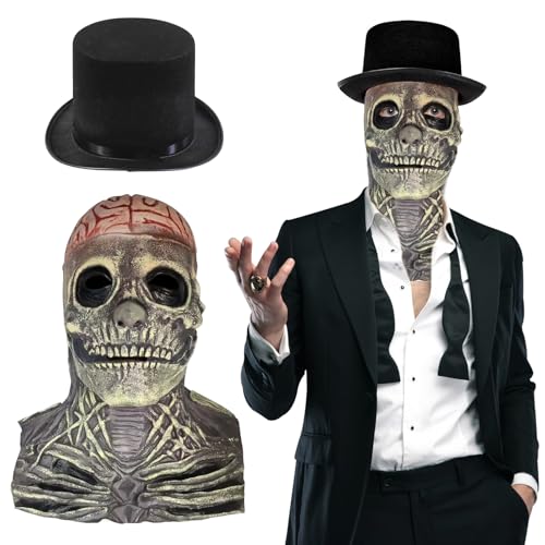 MILIAFLICK Halloween Maske Skelett Halloween Totenkopfmaske für Cosplay Halloween Party Totenkopf Kopfbedeckung von MILIAFLICK