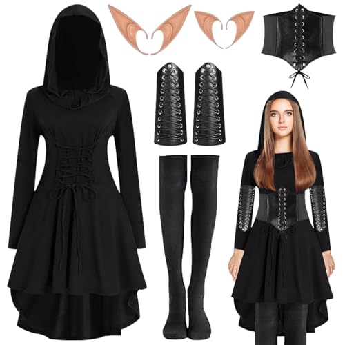 MILIAFLICK Mittelalter Kleid Damen Mittelalter Kleidung Damen(6 Stück, L) Gothic Kleidung Damen Mittelalter Kostüm Damen Elfen Kostüm Damen Kostüm Mittelalter Damen Kleid Mittelalter Damen Mittelalter von MILIAFLICK