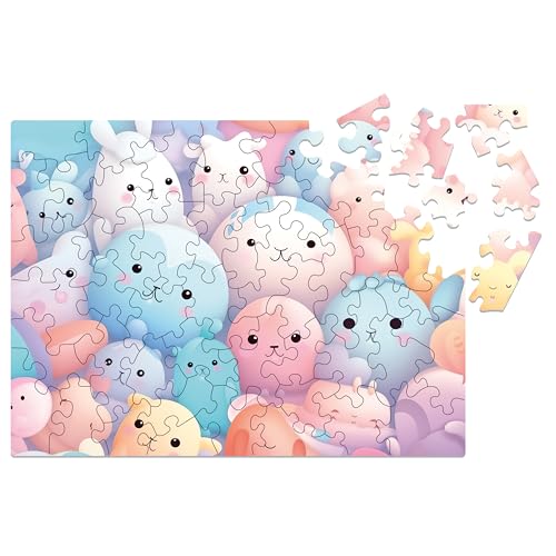 Milliwood Serie Dream Team - Happy Bubbles Set - Niedliche Puzzles für die ganze Familie - Gemeinsame Unterhaltung - Unregelmäßig geformte Puzzles, 28,5x21cm, 50 Elemente von MILLIWOOD