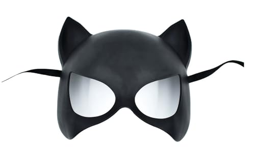 MIMIKRY Catwoman Maske Schwarz aus Hartplastik Erwachsene Fledermaus Katze Katzenmaske Kostüm-Zubehör von MIMIKRY