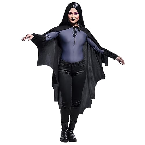 MIMIKRY Damen Fledermaus Cape Vampir Halloween-Kostüm Fledermausflügel Umhang Kostümzubehör von MIMIKRY