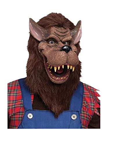 MIMIKRY Großer Böser Wolf Überkopf PVC Maske mit Fell Werwolf Halloween Märchen Cartoon von MIMIKRY