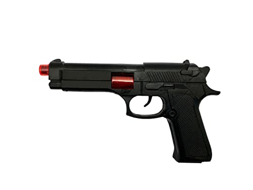 MIMIKRY Pistole Schwarz 24 cm mit Sound und Licht Polizei Cop Soldat SWAT SEK Spielzeug Waffe von MIMIKRY