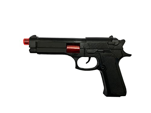 Pistole Schwarz 24 cm mit Sound und Licht Polizei Cop Soldat SWAT SEK Spielzeug Waffe von MIMIKRY