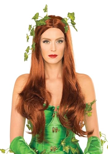 MIMIKRY Poison Ivy Langhaar Perücke Rotbraun glatt Mittelscheitel Waldgeist Elfe Fee Mutter Natur von MIMIKRY