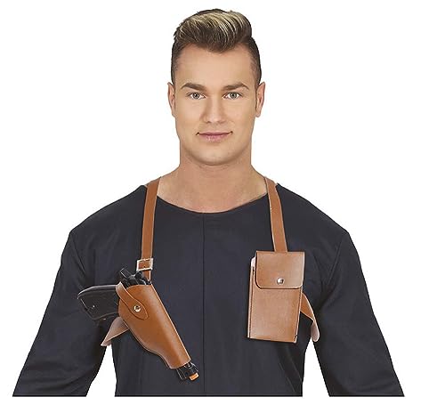 Polizei Schulterholster Braun mit Tasche und Pistole Waffe Holster Schultertasche Polizist von MIMIKRY