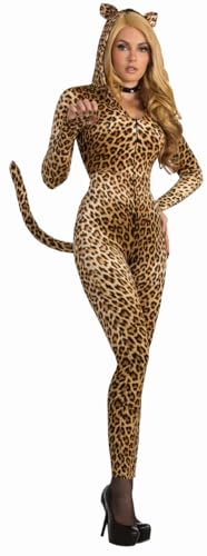 MIMIKRY SLY Leopard Damen-Kostüm Catsuit mit Kapuze und Schwanz Leo Jumpsuit Bodysuit, Größe:XS von MIMIKRY