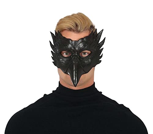 MIMIKRY Schwarze Halbmaske Eule Uhu mit langem Schnabel Vogel Venedig Maskenball Commedia dell'arte Halloween von MIMIKRY