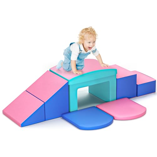 6 Schaumstoff-Bausteinen für Kinder, weiche Kletterblöcke, Kletterausrüstung und Spiel für den Innenbereich, Dickes und wasserdichtes PU-Leder, pädagogisches Spielzeug, Rosa und Blau 6 Schaumstoff-Bausteinen für Kinder, weiche Kletterblöcke, Kletterausrüstung und Spiel für den Innenbereich, Dickes und wasserdichtes PU-Leder, pädagogisches Spielzeug, Rosa und Blau von MINENICE