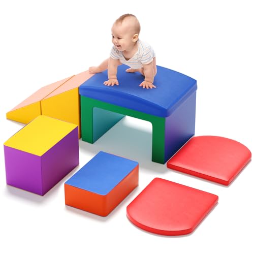 MINENICE Set mit 6 Schaumstoff-Bausteinen für Kinder, weiche Kletterblöcke, Kletterausrüstung und Spiel für den Innenbereich, dickes und wasserdichtes PU-Leder, pädagogisches Spielzeug, Regenbogen MINENICE Set mit 6 Schaumstoff-Bausteinen für Kinder, weiche Kletterblöcke, Kletterausrüstung und Spiel für den Innenbereich, dickes und wasserdichtes PU-Leder, pädagogisches Spielzeug, Regenbogen von MINENICE