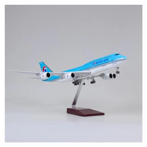 Flugzeug Spielzeug Für Korean Air 747 B747 Airline Zivil Airliner Modell LED Licht Fahrwerk Flugzeug Modell Display 47CM 1/160 Flugzeug (Größe : Without Light) von MINGYTN