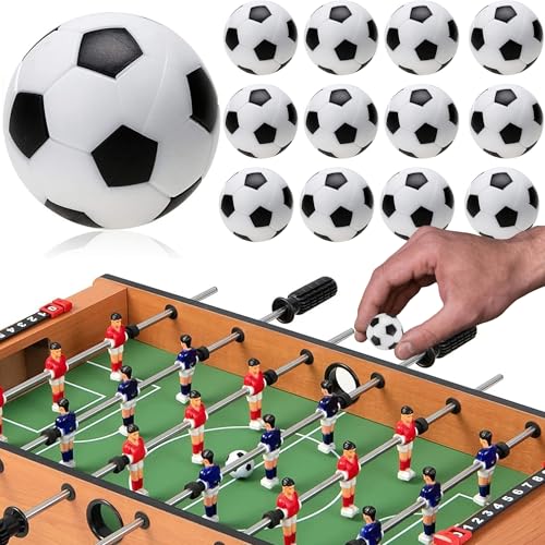 MINGZE 12 stücke Tischfußball Kickerbälle Ball, 36mm Tischfußball Fußball Ersatzbälle, Schwarz und Weiß Tischfußbälle Spiel Standardgröße von MINGZE