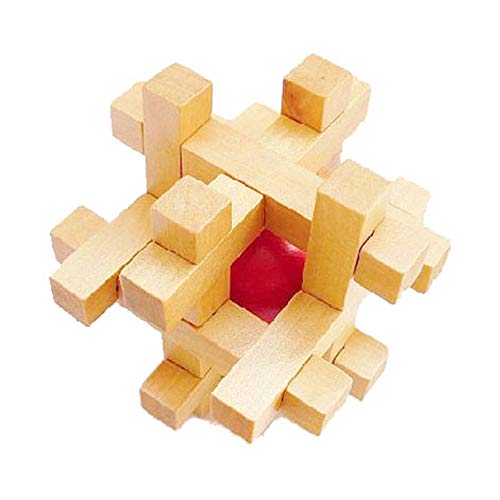 MINGZE 3D Holzpuzzle Denksportaufgaben, Knobelspiele Geduldspiel aus Holz Holzspielzeug, Logisches Spielzeug und Geschenk für Kinder und Erwachsene (Cage The Ball) von MINGZE