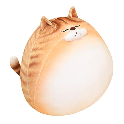 MINHADISI 30CM Niedliches Plüschkissen mit molliger Katze, Plüschtier, Kuscheltier Soft Sleeping Pillow Blob und gestreifte Haustiere Kuschelkissen Geschenke für Kinder (Orange,30cm) von MINHADISI