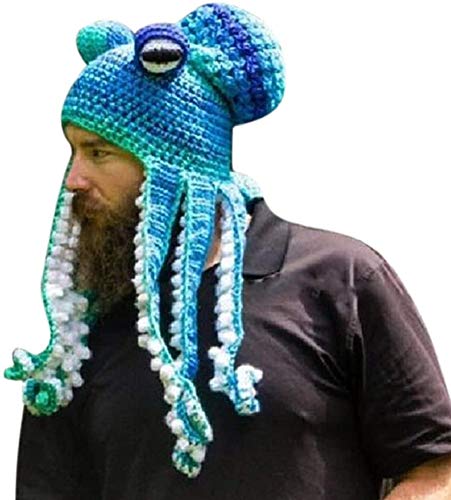 MINHADISI Handgewebte Gestrickte Mütze, Erwachsene Unisex Lustige Cartoon Octopus Lange Tentakel Augen Hut Cosplay Hut, Für Party Requisiten (Tippe A) von MINHADISI