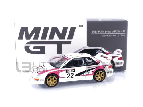 MINI GT 1/64 MGT00564-L Subaru Impreza WRC98 – Tour DE Corse 1999 Diecast Modellcar von Truescale Miniatures