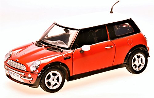 Mini Cooper, rot/weiss , Modellauto, Fertigmodell, Motormax 1:18 von MINI