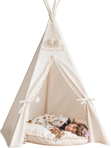 MINICAMP Boho Tipi Zelt, Indianerzelt Tipi Wigwam, Originales Spielzelt aus Naturbelassenem Canvas! von MINICAMP