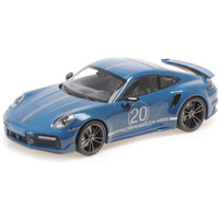 MINICHAMPS 1:18 PORSCHE 911 (992) TURBO S COUPE SPORT DESIGN - 2021 - BLUE von MINICHAMPS