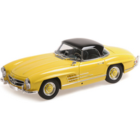 MINICHAMPS 180039044 1:18 MERCEDES-BENZ 300 SL ROADSTER (W198) - 1958 - YELLOW - W/ HARDTOP von MINICHAMPS