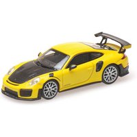 MINICHAMPS 870068124 1:87 PORSCHE 911 GT2 RS - 2018 - YELLOW W/ CARBON BONNET von MINICHAMPS