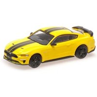 MINICHAMPS 870087027 1:87 FORD MUSTANG - 2018 - YELLOW WITH BLACK STRIPES von MINICHAMPS