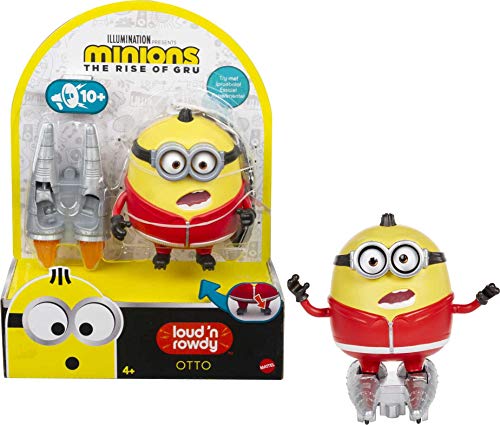 Mattel Minions GMF06 - Minions Loud N’ Rowdy Otto, sprechende Actionfigur mit Kung-Fu-Raketenrollschuhen, Spielzeug für Kinder ab 4 Jahren von MINIONS