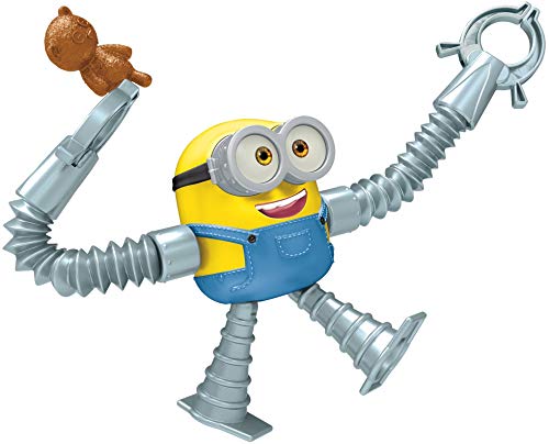 Minions GMD97 - ,,Minions: Auf der Suche nach dem Mini-Boss“, Bob Actionfigur mit ausfahrbaren Armen, ca. 10 cm, Filmfigur-Spielzeug mit Teddybär-Zubehör, für Kinder ab 4 Jahren von MINIONS