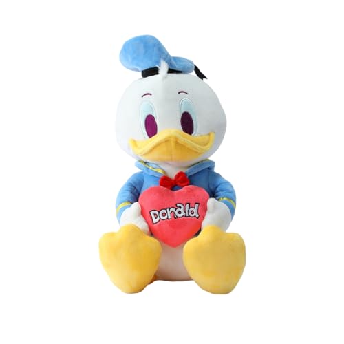 MINISO Donald Duck Kuscheltier 30cm Baby, Disney Donald Plüschtier mit Hält Herz, Niedlich Duck Disney Stofftier Schmusetier Groß, Donald Duck Figure für Mädchen Jungen, Valentine's Day Geschenk von MINISO