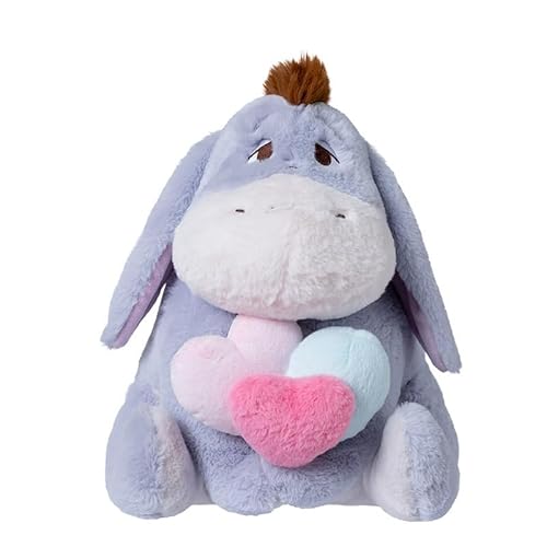 MINISO Eeyore Kuscheltier 30cm Baby, Disney Donkey Plüschtier mit Hält Herz, Disney Eeyore Donkey Stofftier Schmusetier Groß, Winnie Freund Plush Figure für Mädchen Jungen, Valentine's Day Geschenk von MINISO