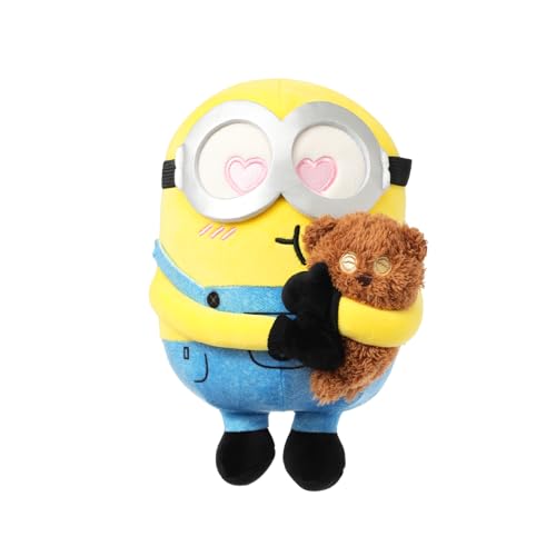 MINISO Minions Kuscheltier 22 cm, Bob Tim Kuscheltier Plüschtier Klein Kuscheltier für Kinder, Gelb Kuscheltier Minion Plüschtier für Mädchen Jungen Geeignet Geburtstag Geschenk von MINISO