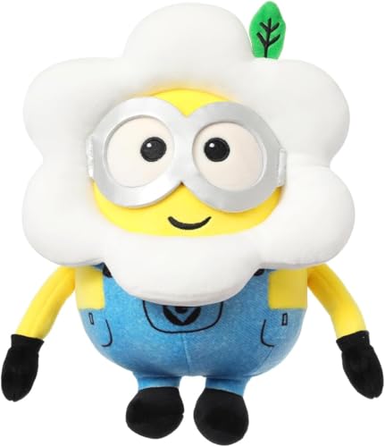 MINISO Minions Kuscheltier 25cm, Plüschfigur Bob Kuscheltier Baby, Weiche Kuscheltier Minions Plüschspielzeug zum Kuscheln, Niedliches Bob mit Blume für Minions Fans, Geeignet Geburtstag Geschenk von MINISO