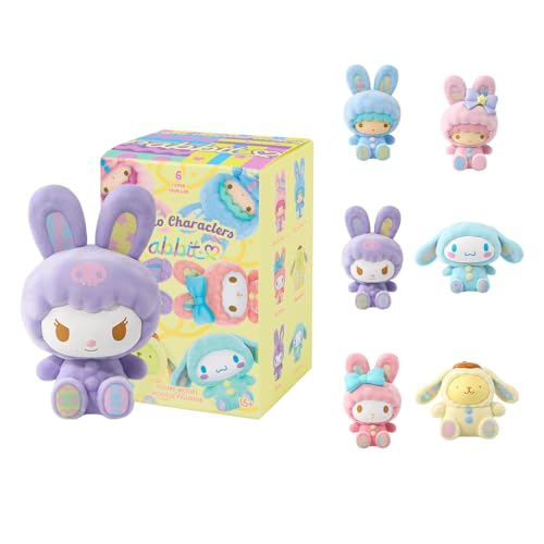 MINISO Sanrio Characters Blind Box, 6,3 cm Kaninchen-Serie, Sanrio-Figuren, niedliche Sanrio-Sammelfiguren, Blindbox-Figuren mit Mymelody Cinnamoroll Pochacco Pompompurin Kuromi Spielzeug Geschenk von MINISO