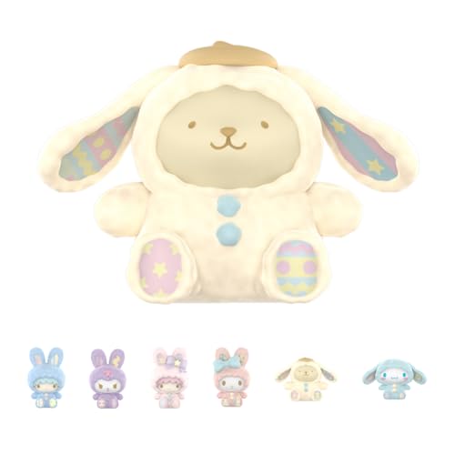 MINISO Sanrio Characters Blind Box, 6,3 cm Kaninchen-Serie, Sanrio-Figuren, niedliche Sanrio-Sammelfiguren, Blindbox-Figuren mit Mymelody Cinnamoroll Pochacco Pompompurin Kuromi Spielzeug Geschenk von MINISO