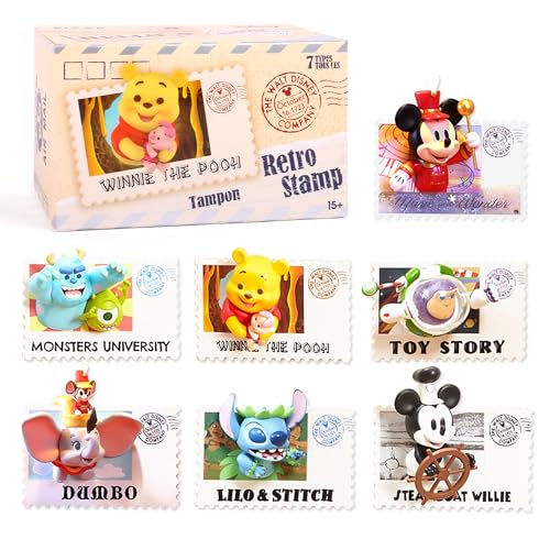 MINISO Stitch Dumbo Monster Buzz Lightyear Mickey Stempel Sammelfiguren Blind Box, Sammelfiguren für die Liebevolle Kinderzimmerdekoration von MINISO